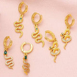 INLAID ZIRCON SNAKE SHAPED PENDANT EARRINGS_CWAJE1046