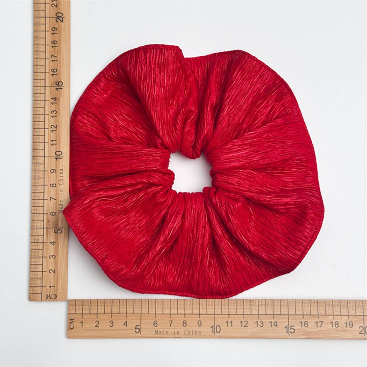 Xmas Plaid Bead Hair Scrunchie Retro Tie_Cwaha07608