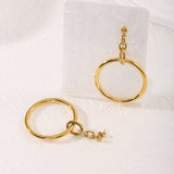 CREATIVE 18K STEEL HOLLOW CIRCLE GEOMETRIC EARRINGS_CWMM8907