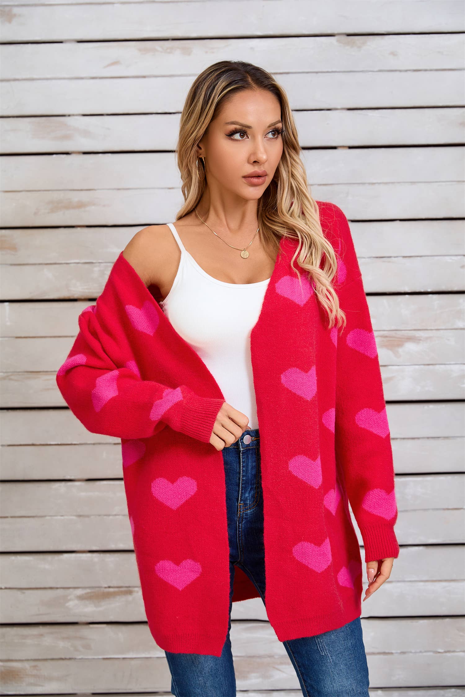 Valentines Day Color Contrast Love Cardigan