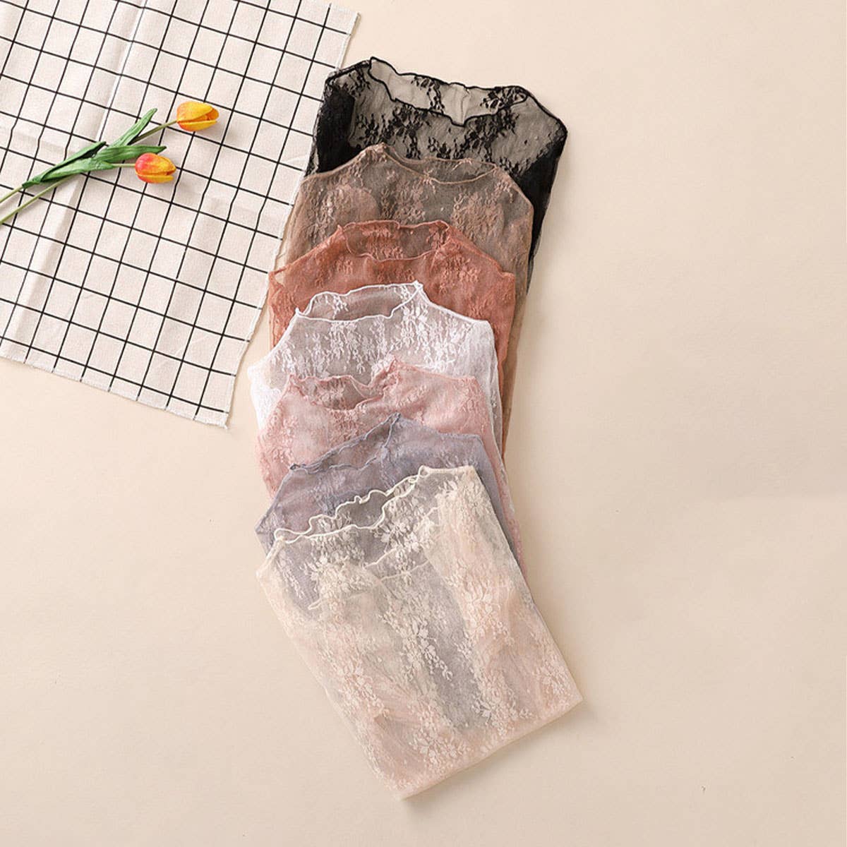 SEXY MESH BLOUSE LONG SLEEVE LACE TOP FOR WOMEN_CWTBLL3619