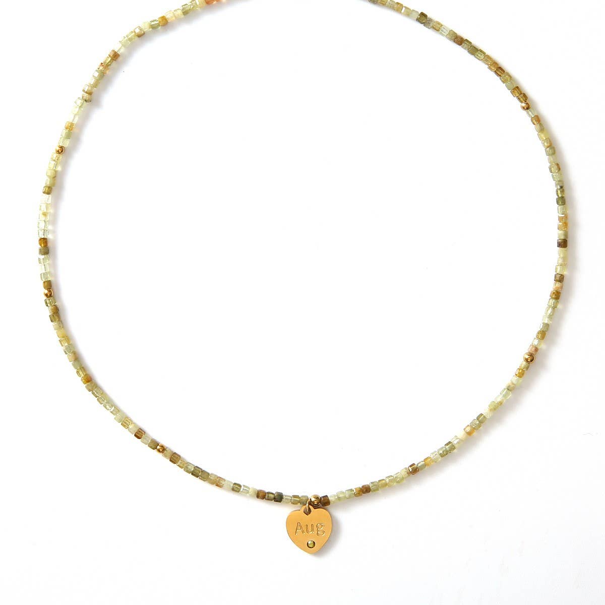 12 MONTH CUT STONE NECKLACE WITH HEART PENDANT_CWMM8851