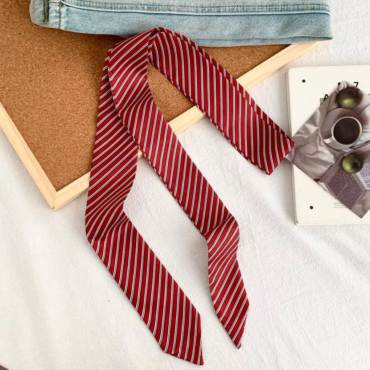 Trendy Striped Scarf Hair Wrap Bag Tie_Cwasc02986