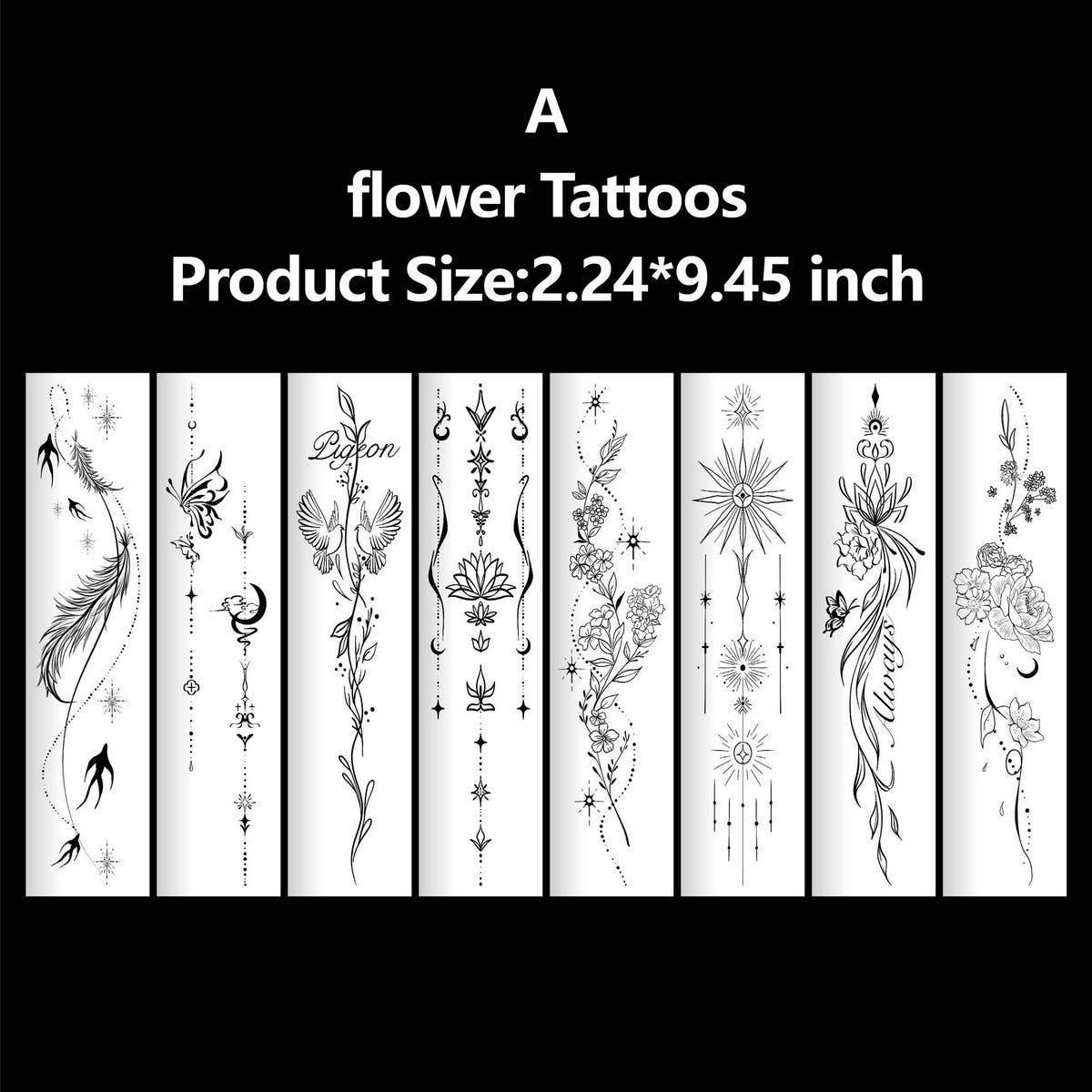 SEXY FLORAL SLEEVE TATTOOS BIKINI CHEST ART_CWMM8241