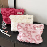 Plush Heart Makeup Bag Thickened Travel Wash Pouch_Cuab00672