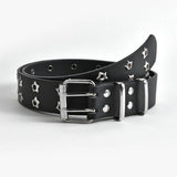 Cwabe0871_Double Row Star Eyelet Hollow Punk Belt