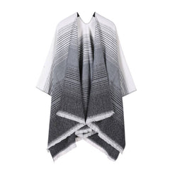 CAPE DARK DOUBLE SIDED WARM OUTER WEAR THICK SHAWL_CWASC2124