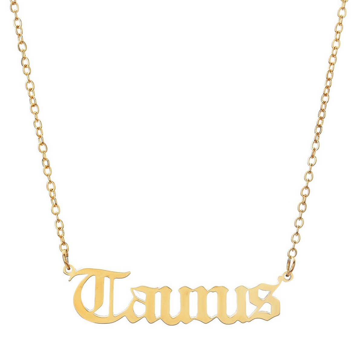 STAINLESS STEEL ZODIAC PENDANT CLAVICLE NECKLACE_CWMM2719
