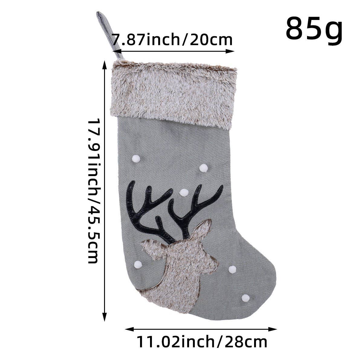 CHRISTMAS DECORATIONS CUTE DEER HEAD CANDY SOCKS_CWMS1448