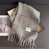 Houndstooth Pattern Winter Warm Cashmere Scarf_Cwasc03266