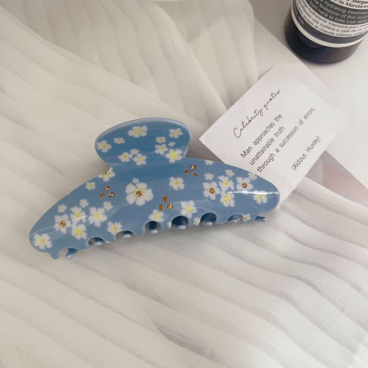 RHINESTONE FLOWER BUTTERFLY HAIR CLAW CHIC SPARKLE_CWAHA1348