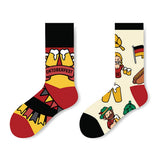AB SIDE HAMBURGER BEER MID TUBE TRENDY SOCKS_CWMS1009