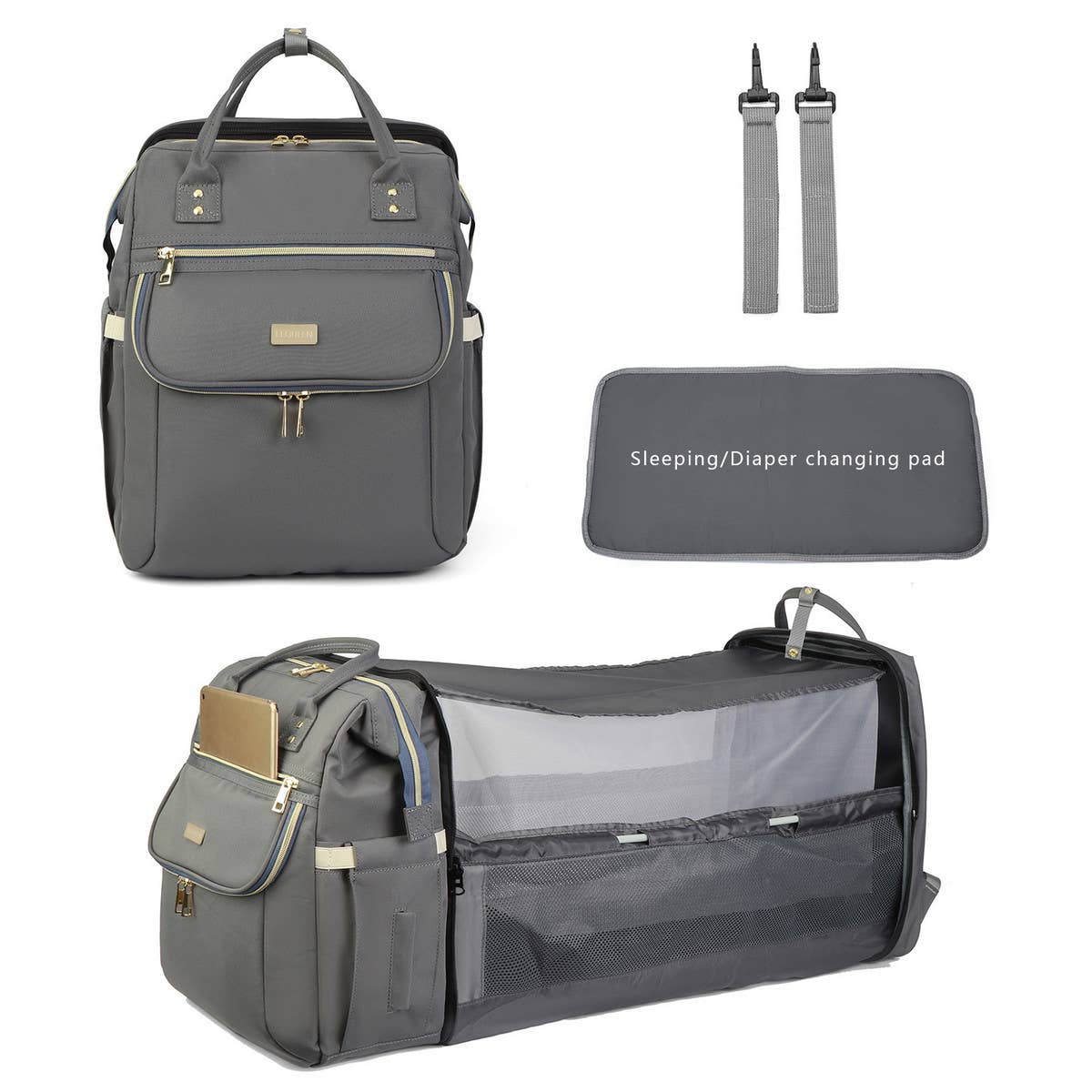 SHOULDER FOLDING BED MOTHER AND BABY BAG_CWAB2243