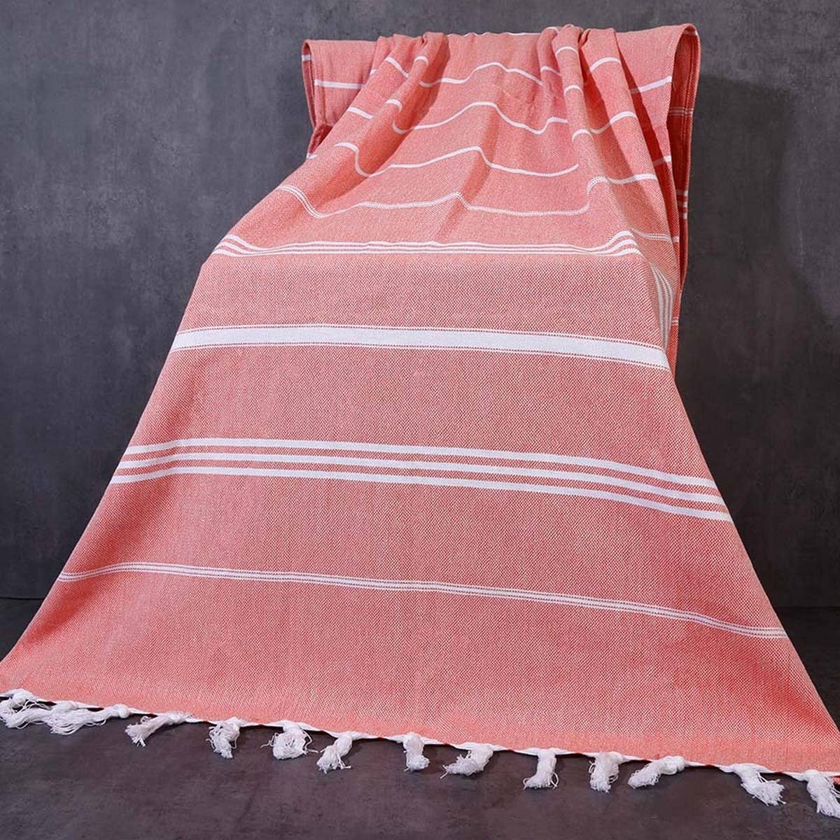 STRIPED TASSEL BATH TOWEL SOFT ABSORBENT LARGE_CWMM7665