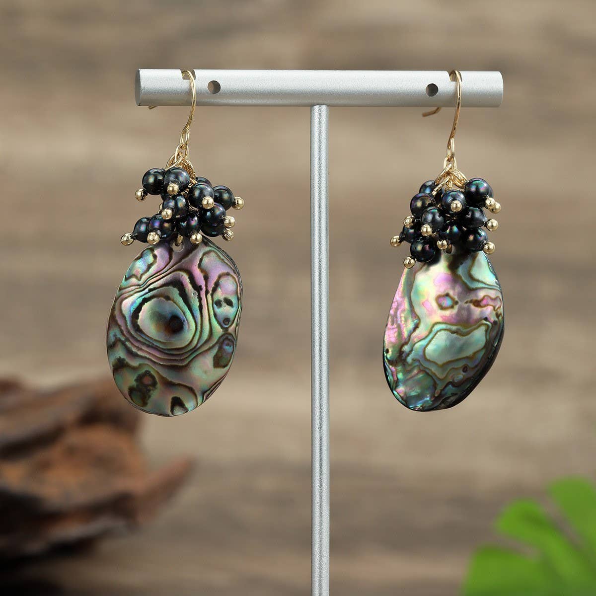 HIGH END COLORFUL ABALONE SHELL EARRINGS_CWMM4279
