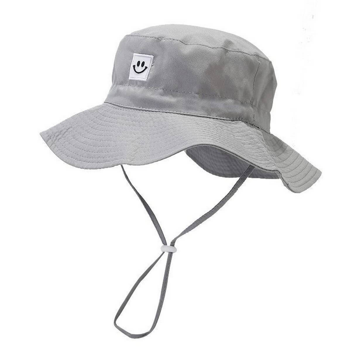 KIDS SMILEY FACE QUICK DRY SUN HAT FOR SUMMER_CWAH3785
