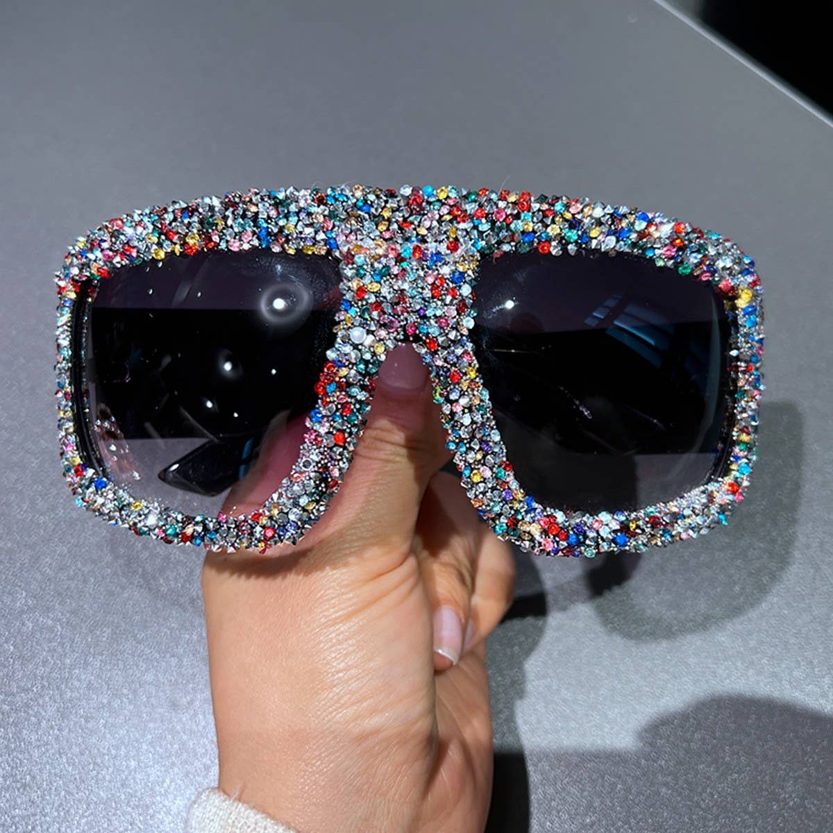 LUXURY RHINESTONE TRENDY LARGE FRAME SUNGLASSES_CWASG0759