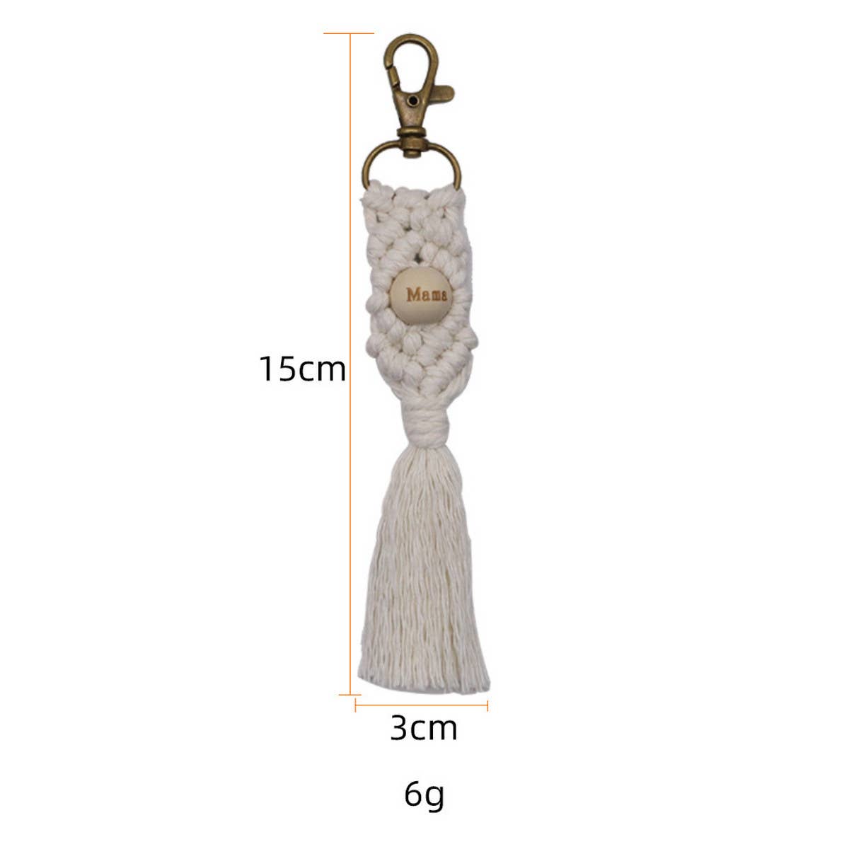 LETTER PENDANT COTTON ROPE BRAIDED KEYCHAIN_CWMM1579