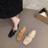 LOW HEEL MESH SANDALS WITH COVERED TOE_CWSHF0137