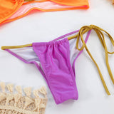 SEXY FLUORESCENT BIKINI NYLON TIE FRONT SWIMWEAR_CWMW0252