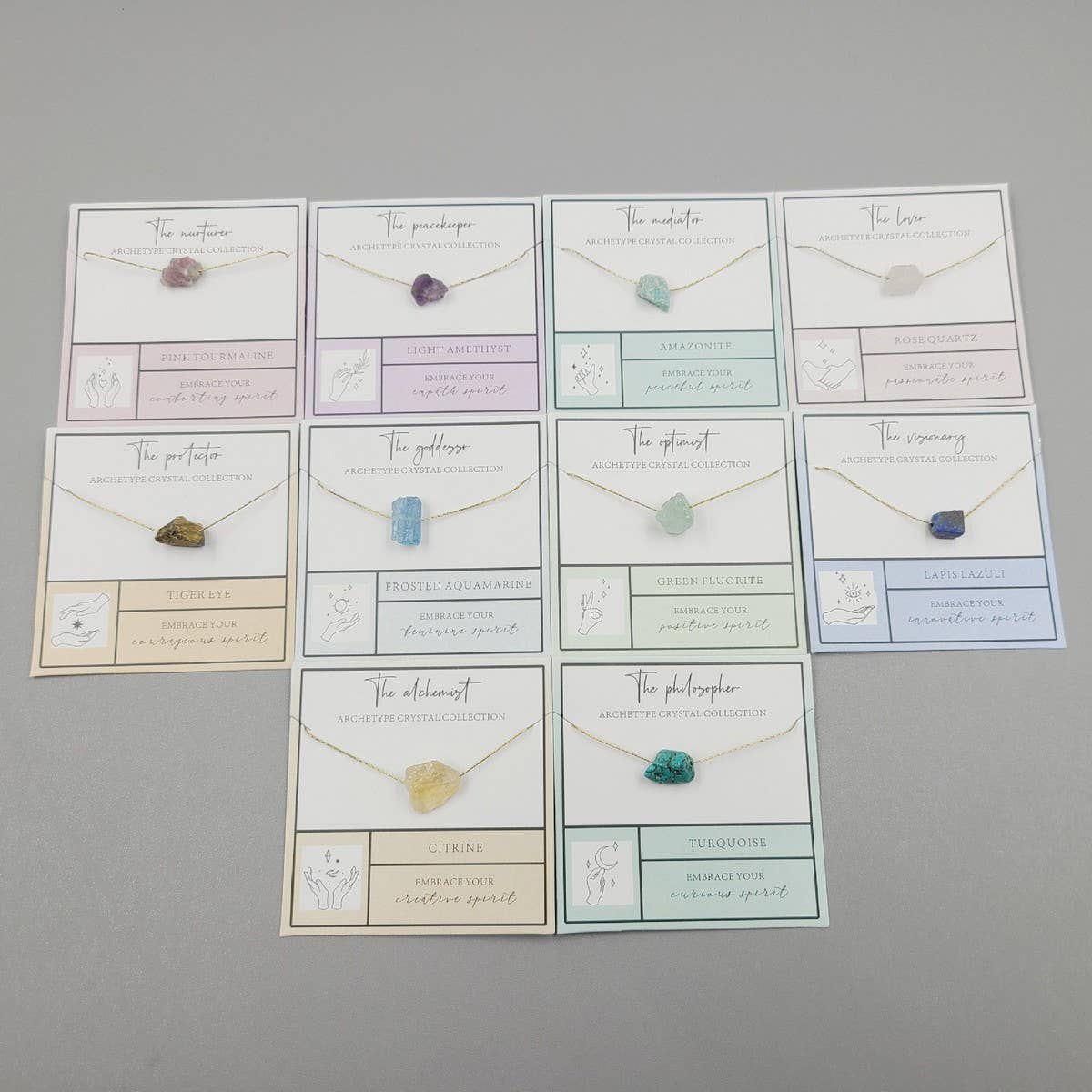 NATURAL STONE PENDANT NECKLACE WITH CARD_CWAJE1049