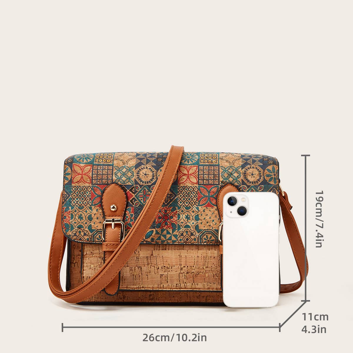RETRO PRINT LARGE CAPACITY SHOULDER BAG_CWAB2643