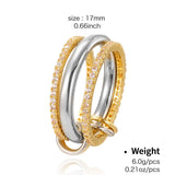 Zircon Inlaid Fashionable Temperament Open Ring_Cwaje2829