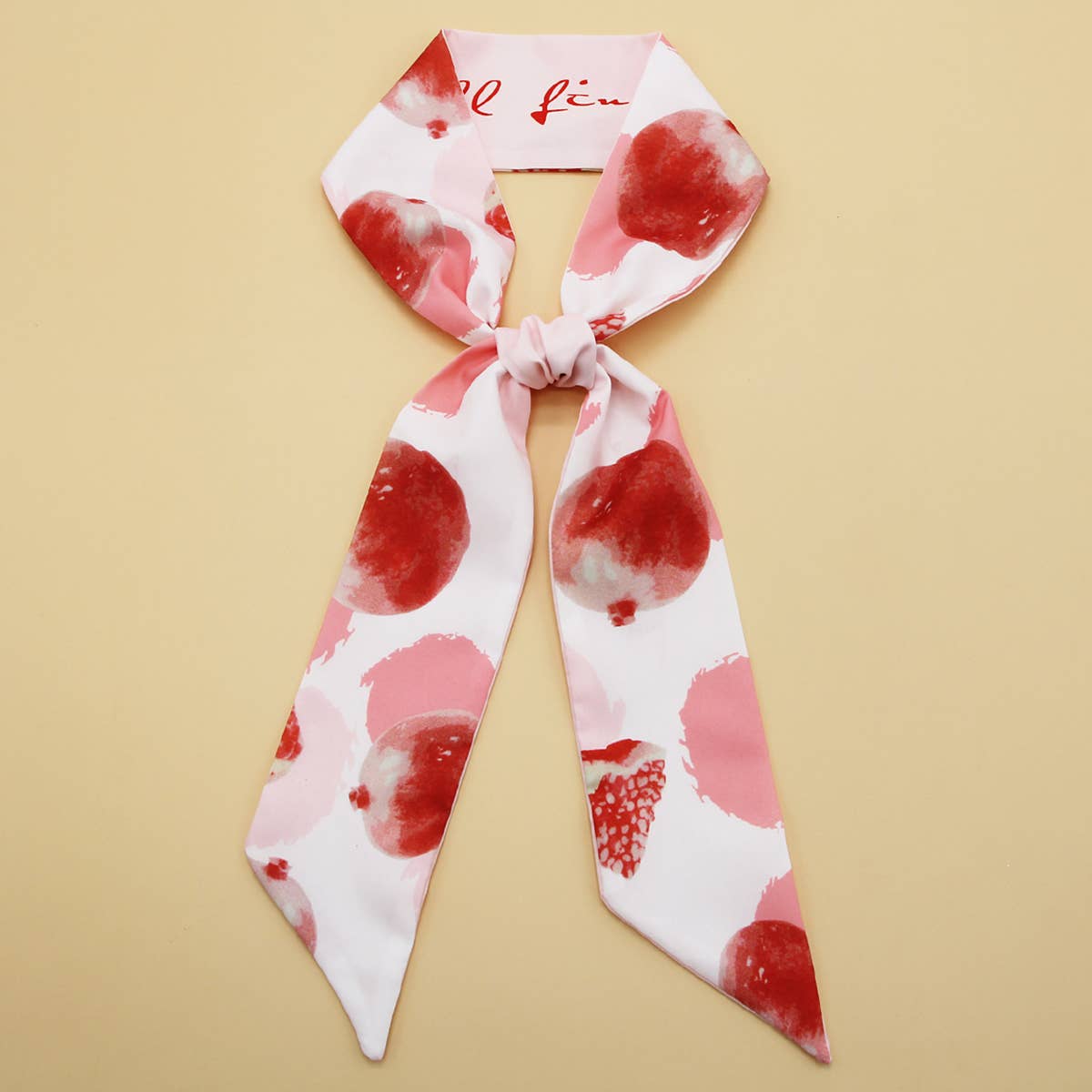 CHIC FLORAL LETTER TWILLY SCARF FOR HAIR BAGS_CWASC0068