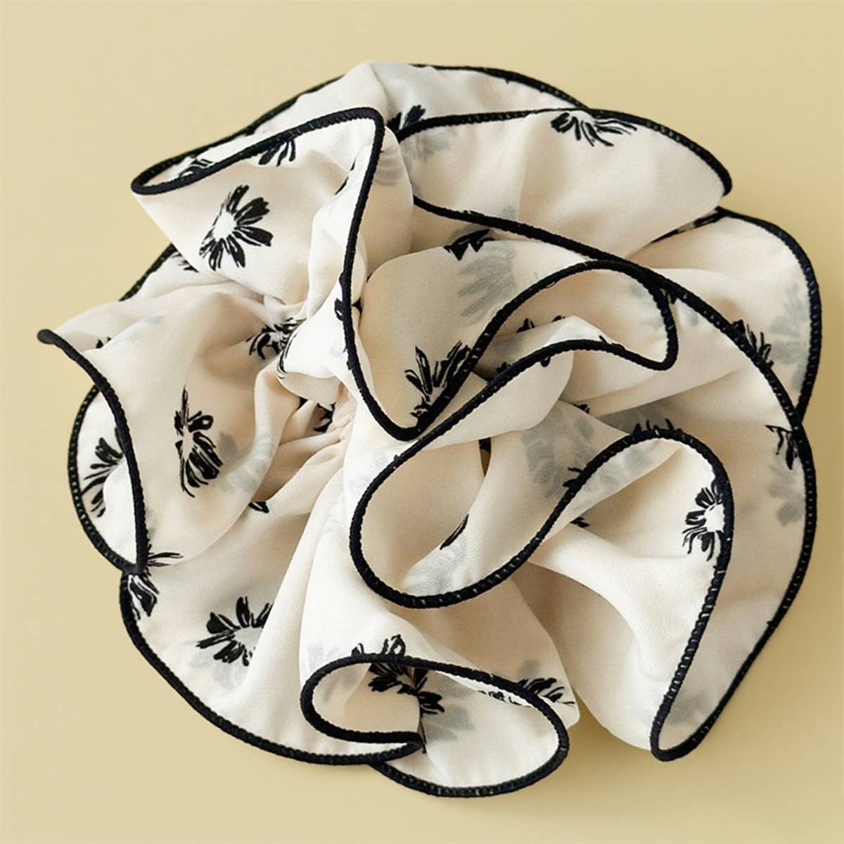 Large Floral Chiffon Scrunchie Ponytail Holder_Cwaha07523