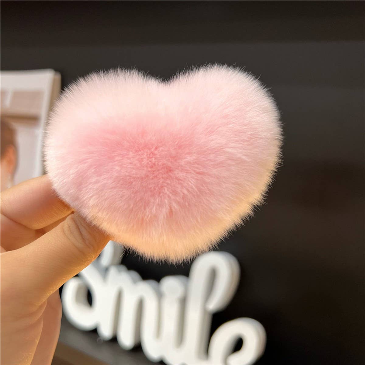 CUTE REX RABBIT HEART HAIR CLIP FLUFFY BB PIN_CWAHA3309