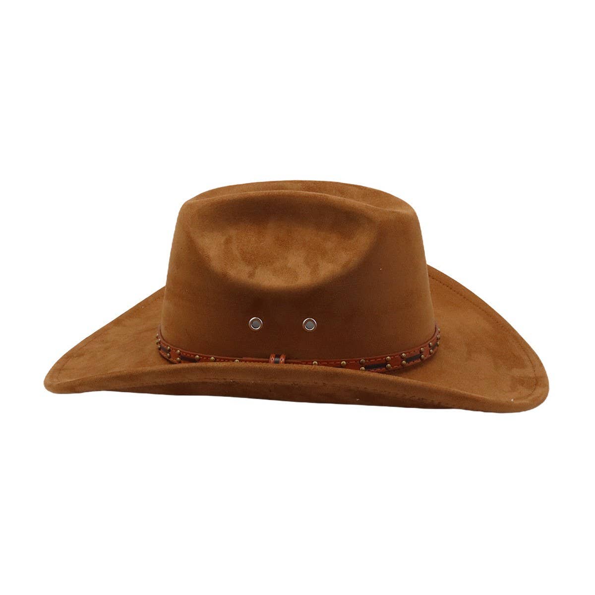 Unisex Soft Suede Western Cowboy Fedora Hat_Cwah04368