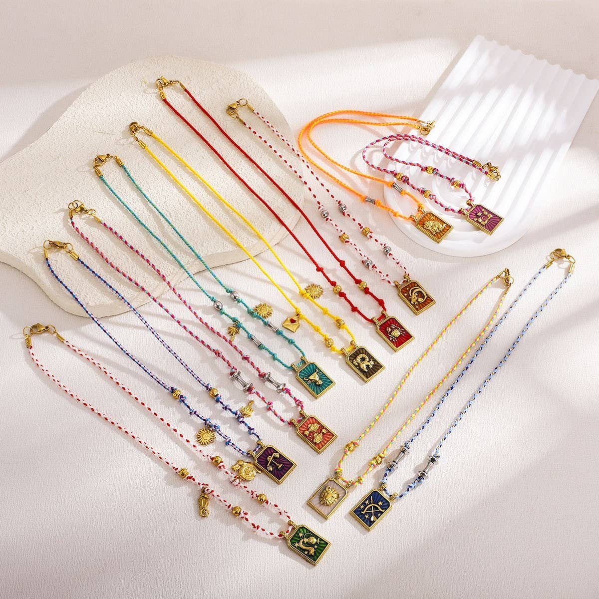 HANDMADE ZODIAC ROPE NECKLACE WITH OCEAN CHARMS_CWMM8830