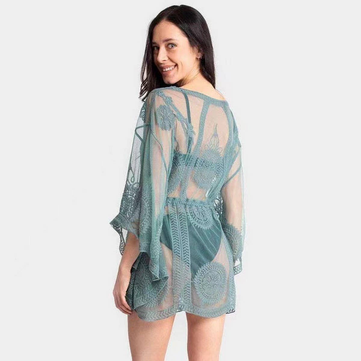 LACE SUN PROTECTION SHIRT BIKINI COVER UP_CWMW0680