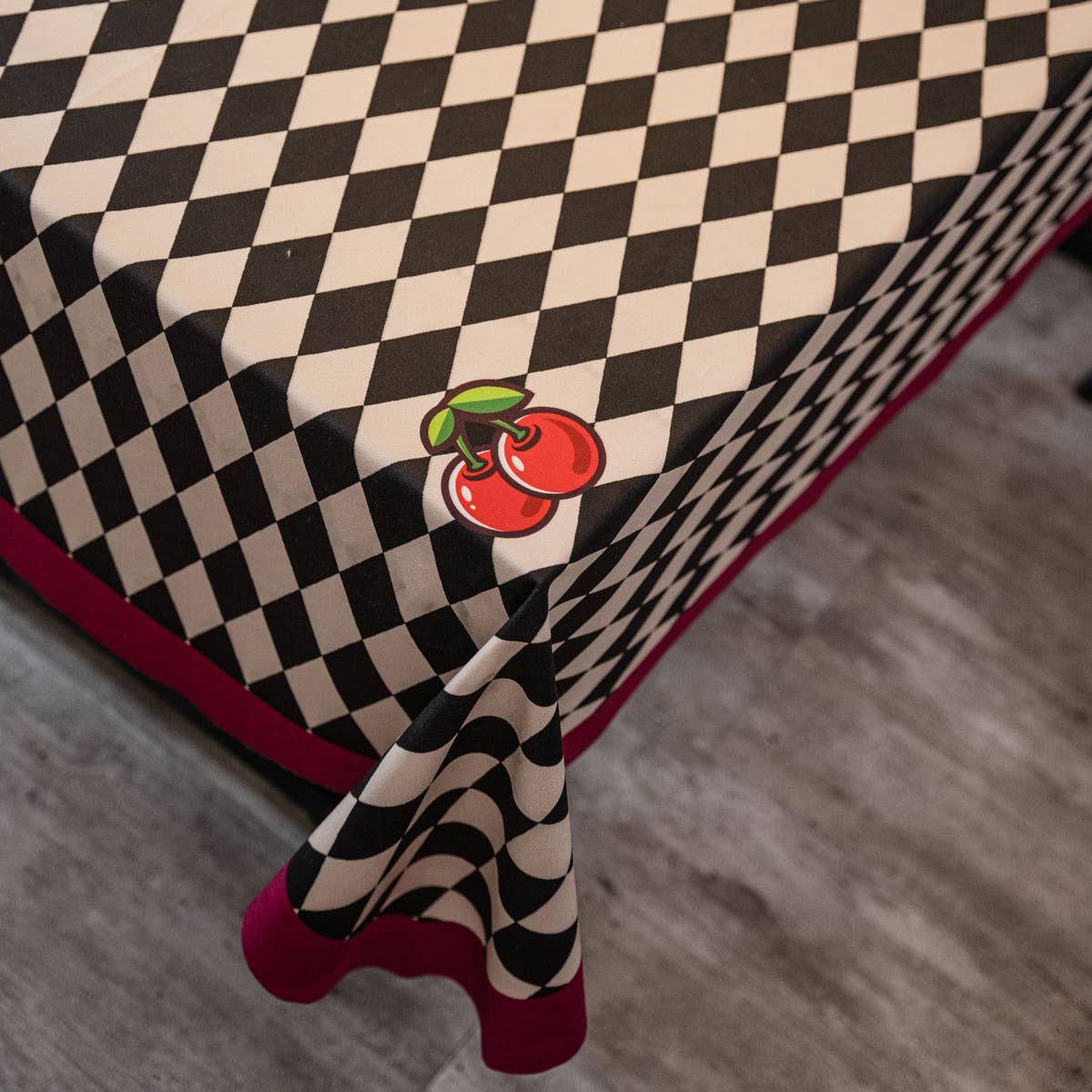 CHECKERBOARD TABLECLOTH SUEDE TABLECLOTH_CWMM0973