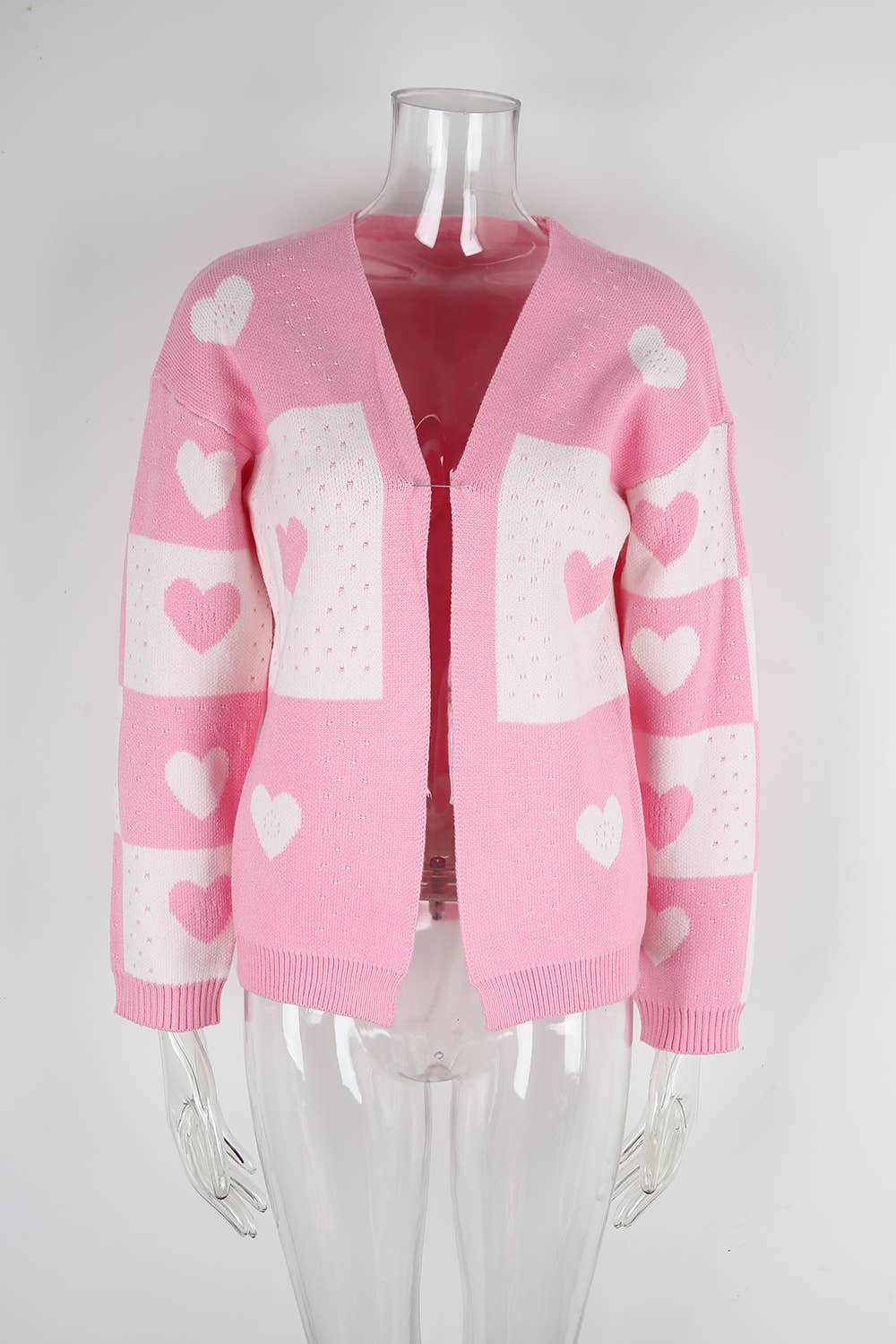 Valentines Day Heart-Shaped Knitted Cardigan