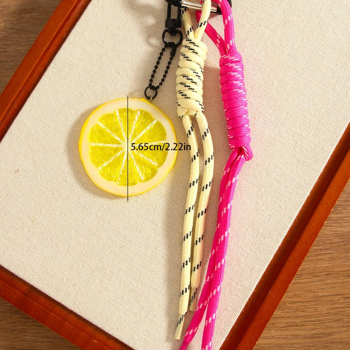 CREATIVE REALISTIC LEMON SLICE FRUIT KEYCHAIN_CWMM7836