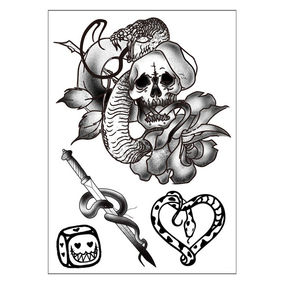 DARK TRIBAL SNAKE TATTOO BLACK MAMBA ARM STICKER_CWMM8374