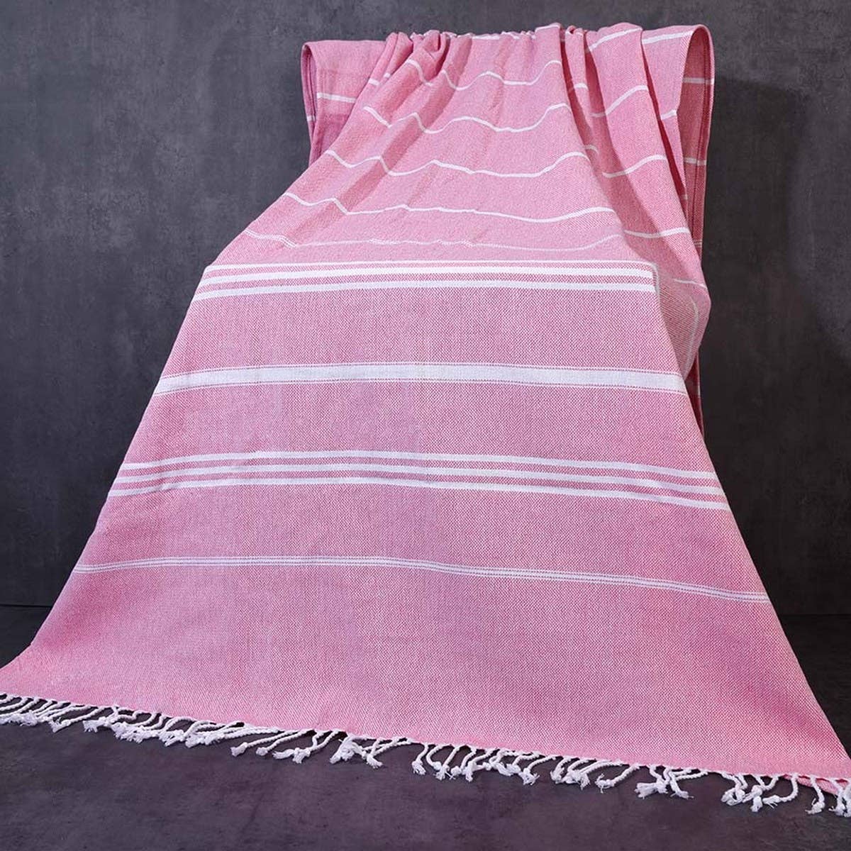 STRIPED TASSEL BATH TOWEL SOFT ABSORBENT LARGE_CWMM7665