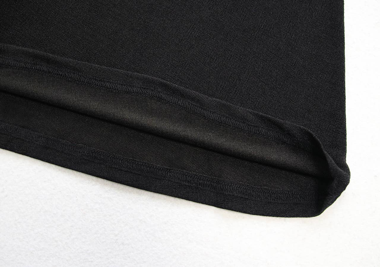 Square Neck Pleated Short Sleeve Midsize Dress