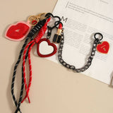 LIP HEART CHARM WITH MIRROR KEYCHAIN BAG DECOR_CWMM7869