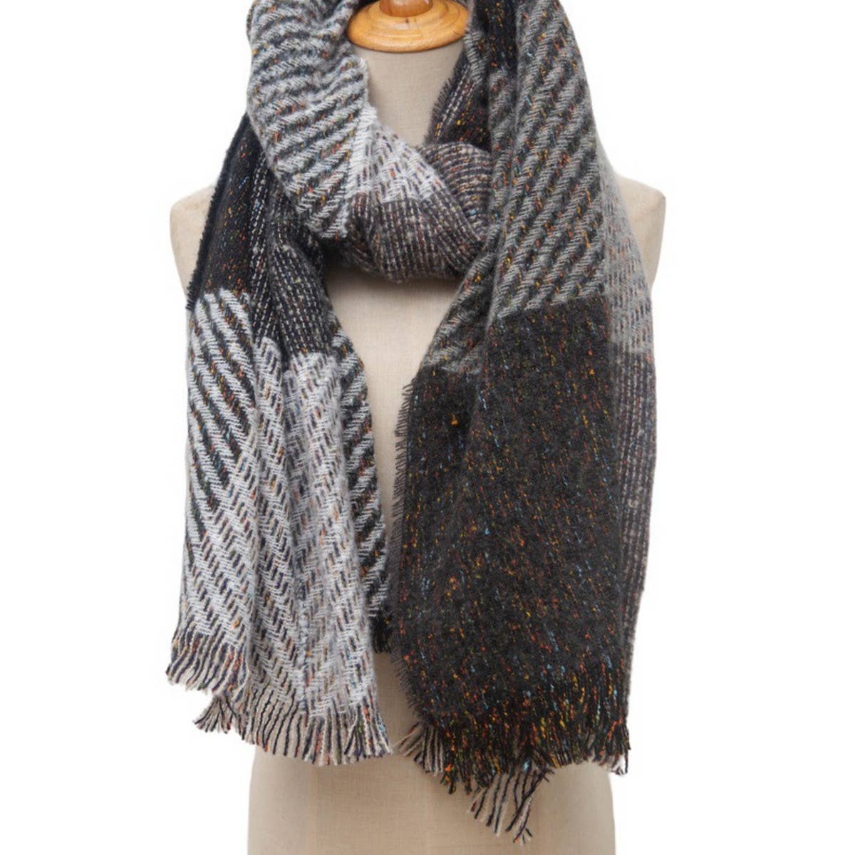 LARGE PLAID SCARF UNISEX WINTER WRAP SHAWL_CWASC0867