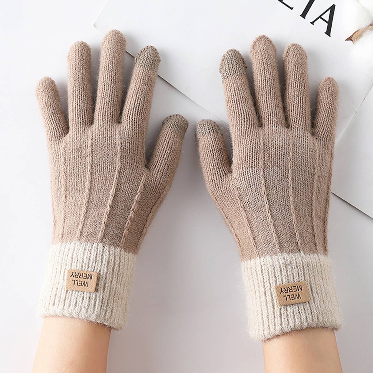 Women Warm And Cold Knitted Gloves_Cwag0030
