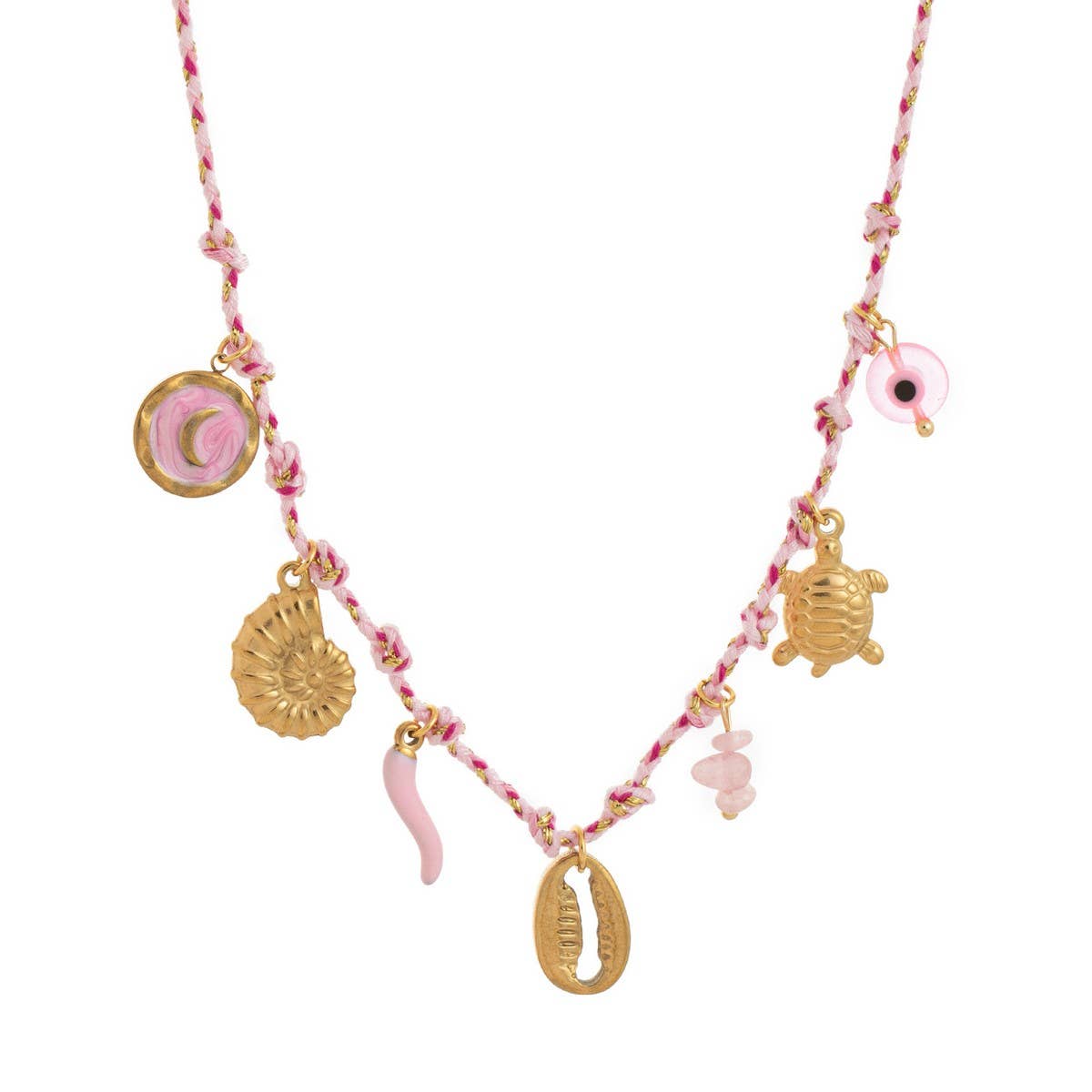 Unique Rope Chain Necklace Lotus Feather Elephant_Cwaje05663