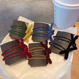 Velvet Bow Hair Clip Sweet Winter Style_Cwaha08069