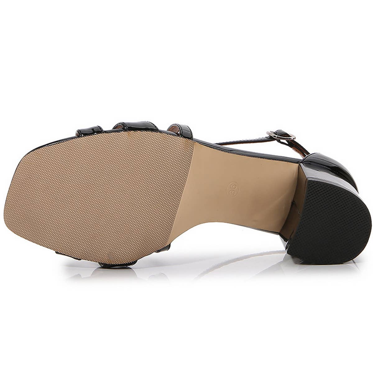 SQUARE TOE CROSS STRAP CHUNKY HIGH HEELS_CWSHH0118