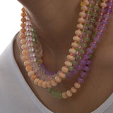 PINK GREEN NATURAL STONE BEADED NECKLACE_CWMM8839