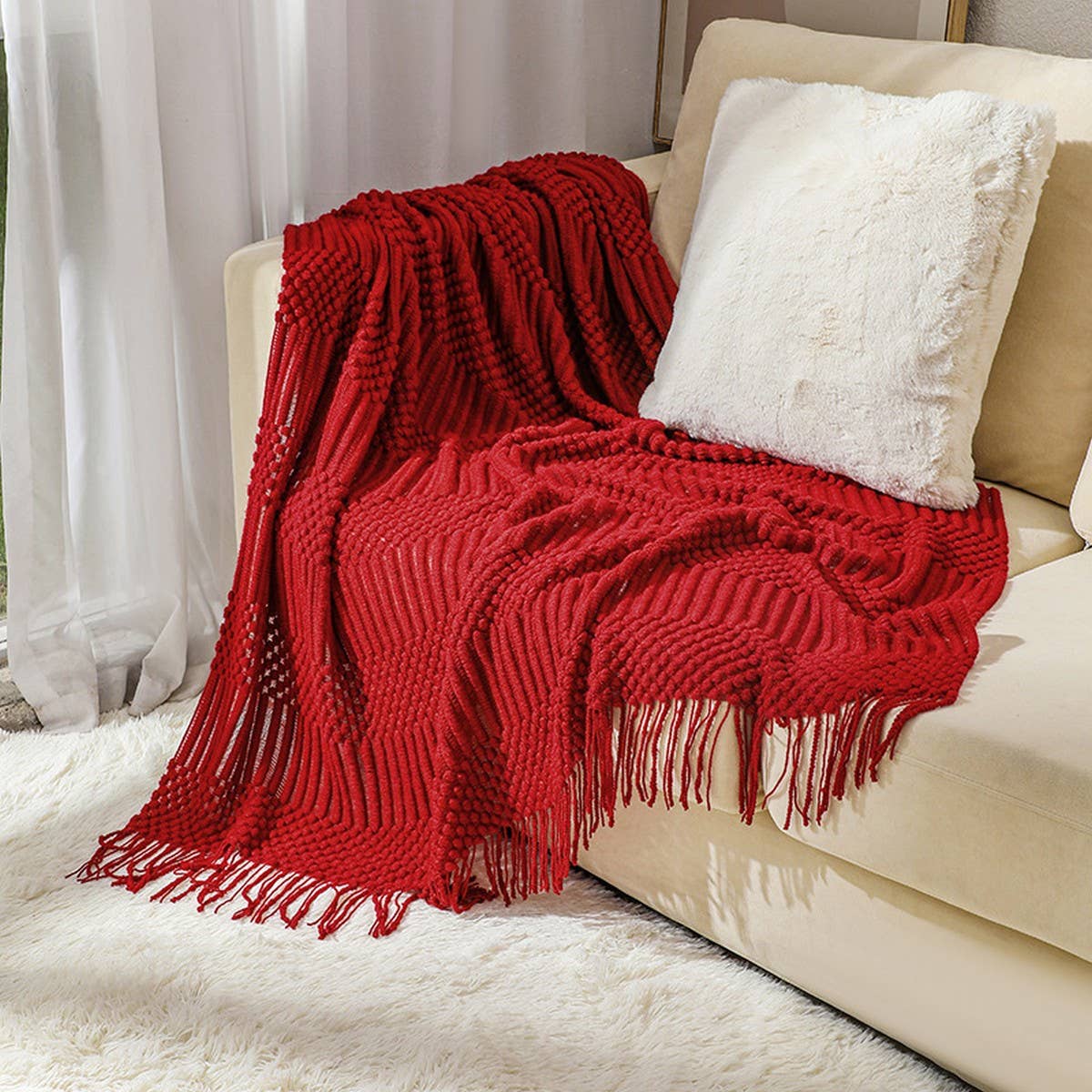 DOUDOU BLANKET FRINGED SHAWL BLANKET _CWMM0184