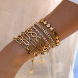 CLASSIC 18K GOLD PAPERCLIP HOLLOW CHAIN BRACELET_CWAJE4637