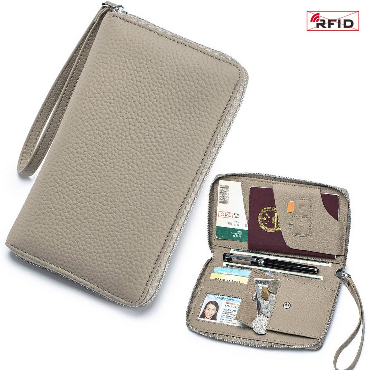ANTI THEFT MULTIFUNCTIONAL LONG LEATHER WALLET_CWAB3734
