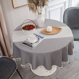 GRAY JACQUARD GEOMETRIC TABLECLOTH_CWMM0964